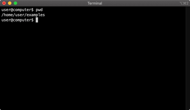 terminal pwd command